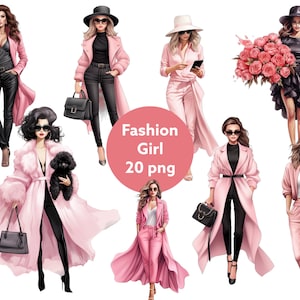 Dame de mode, dame patronne, graphiques clip art en PNG pour usage commercial téléchargement instantané Haute résolution, 12x12, utilisation commerciale
