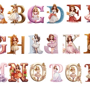 PRINCESS Alphabet, Buchstaben Png, sofortiger Download für kommerzielle Nutzung, hohe Auflösung, 12x12, kommerzielle Nutzung