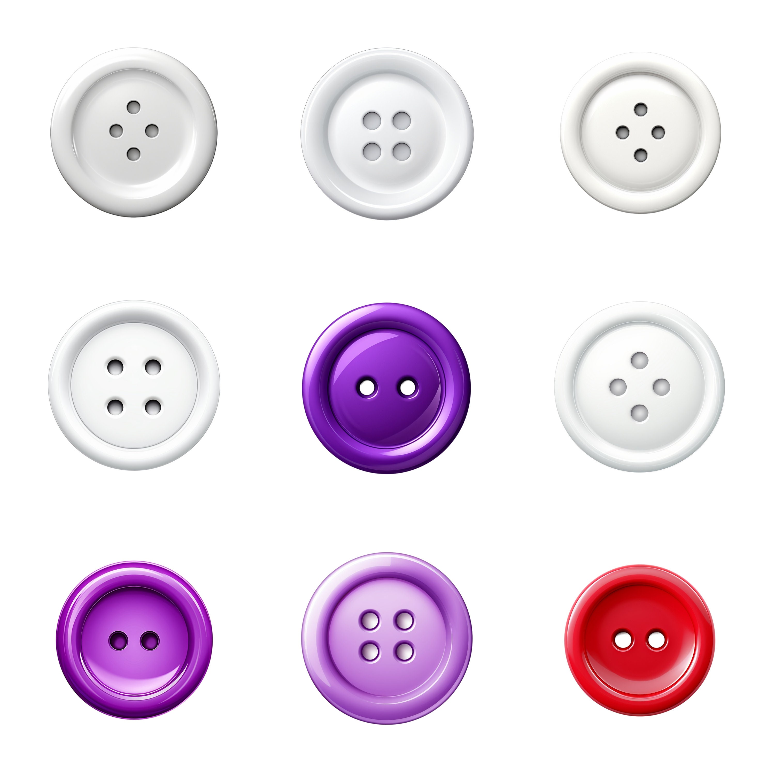 Buttons Clipart, PNG Digital Files on Transparent Background ...