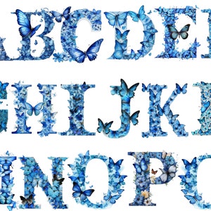 Schmetterlinge Alphabet, Schmetterlinge Buchstaben sofortiger Download für kommerzielle Nutzung, hohe Auflösung, 12x1