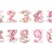 Watercolor Pink Rabbit Numbers Clipart, PNG Individual Images on ...