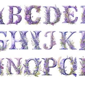 Lavendel alfabet, letters png, alfabet png, instant download voor commercieel gebruik, hoge resolutie, 12x12, commercieel gebruik