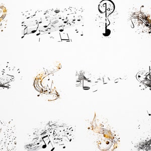 19 NOTAS MUSICALES PNG, Imágenes Prediseñadas de Notas Musicales, Notas Musicales png, Archivos Png de Notas Musicales para Cricut, Paquete