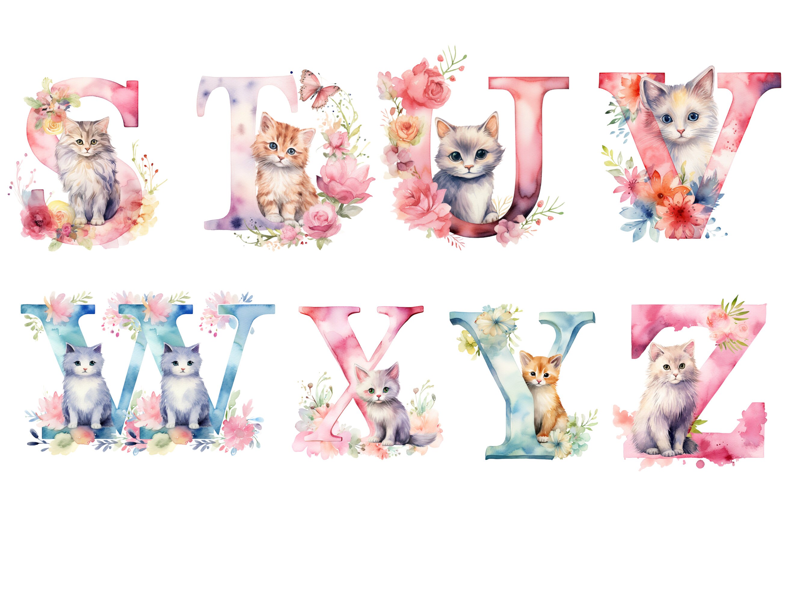 Cat Alphabet FONT Png, Cat Alphabet Png, Cat Png Cut Files for Cricut ...