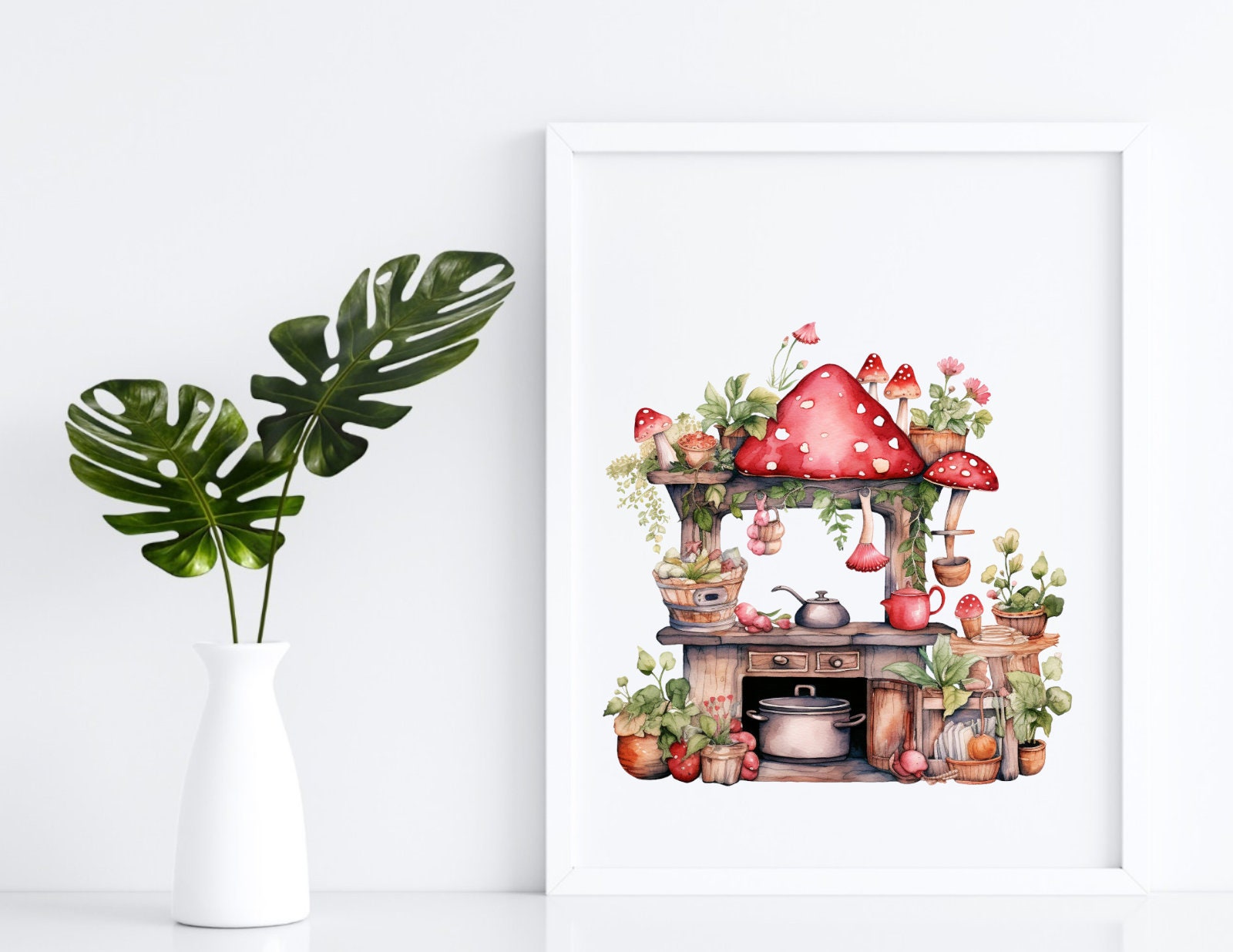 Watercolor Fairy Kitchen Clipart, PNG Digital Files on Transparent ...