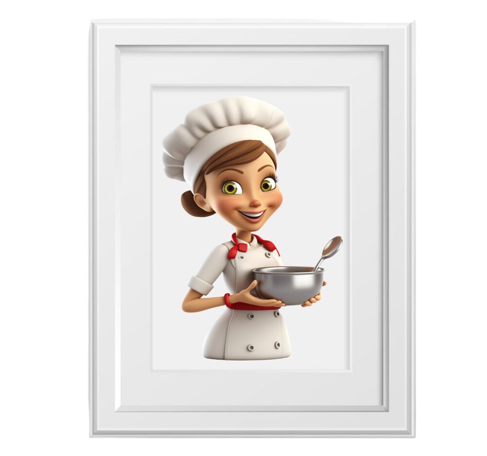 Animated Cooks Clipart PNG Digital Files on a Transparent - Etsy UK