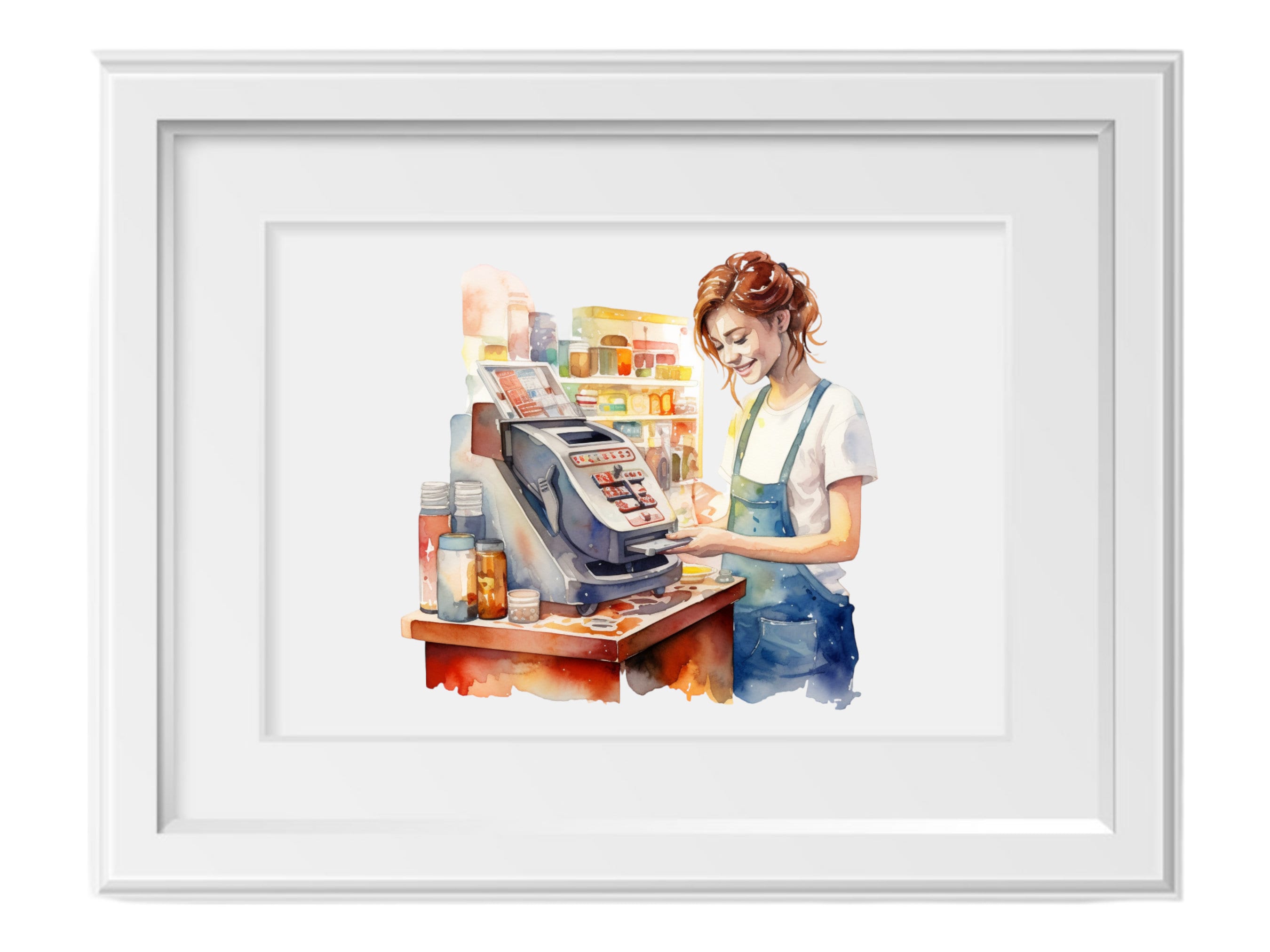 Watercolor Cashiers Clipart, PNG Digital Files on a Transparent ...