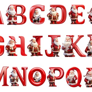 Alphabet du Père Noël, lettres png, alphabet png, téléchargement instantané pour un usage commercial, Haute résolution, 12x12, utilisation commerciale
