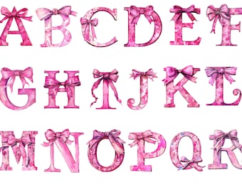 Alfabeto aquarela rosa arco, letra arco download instantâneo para uso comercial, alta resolução, 12x12