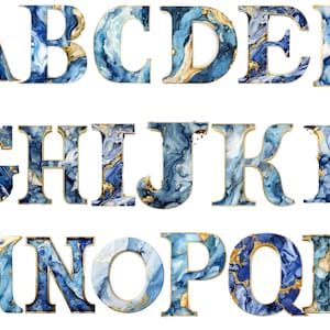 Imágenes Prediseñadas de alfabeto de mármol azul, alfabeto de mármol, fondo transparente, alta calidad, imágenes prediseñadas, 12x12, uso comercial