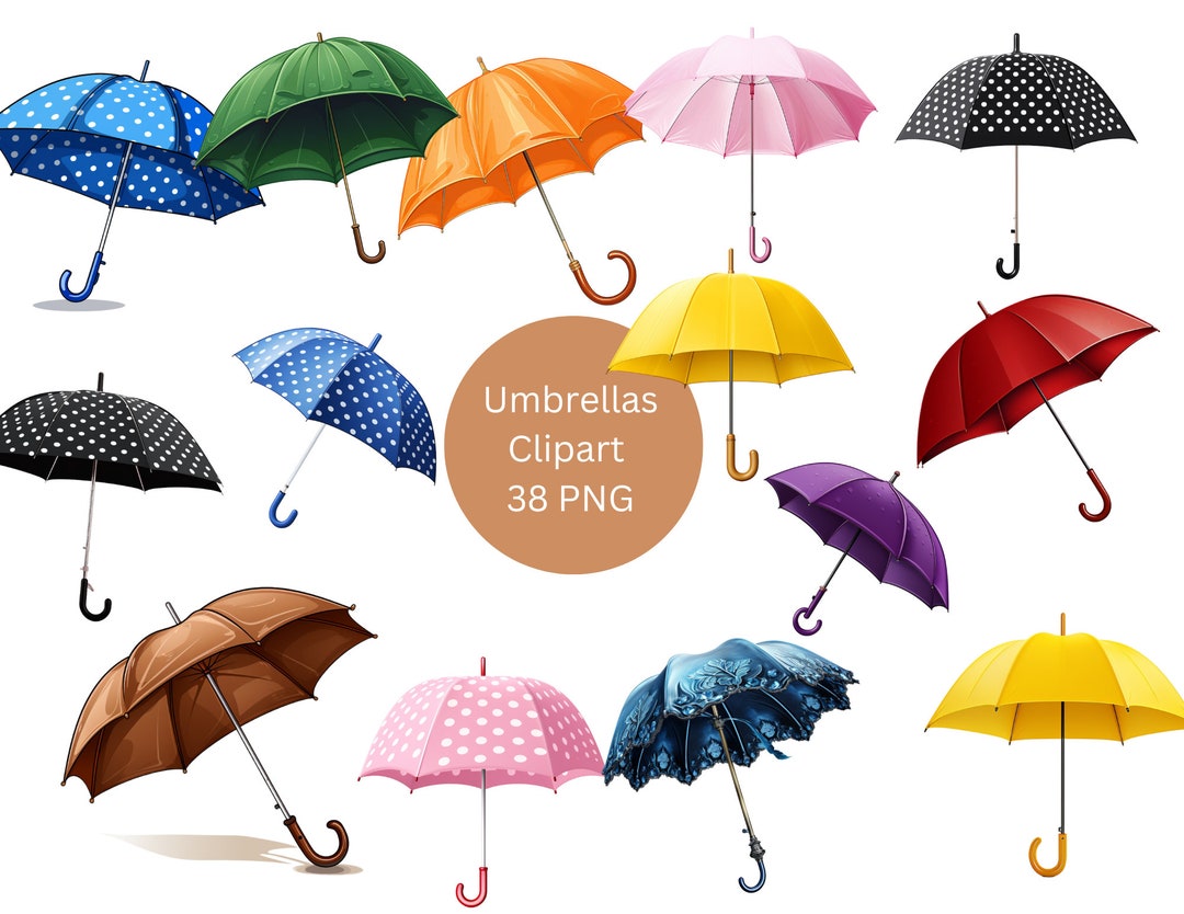 Umbrellas Clipart, PNG Individual Images on Transparent Background ...