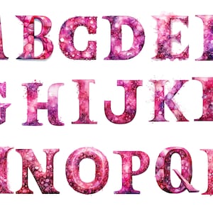 Pink Alphabet PNG digital files, scrapbook, invitations, commercial use, instant download PNG