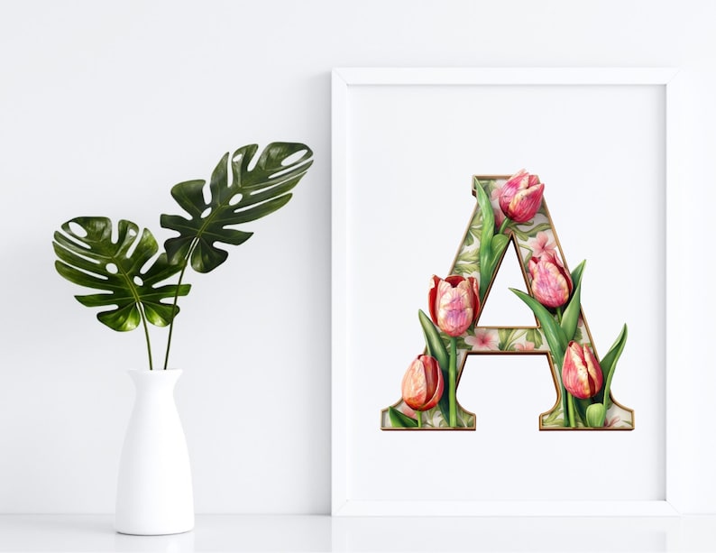 Tuple Letters Tulips Alphabet, Letters Png, Alphabet Png, Instant Download for ...