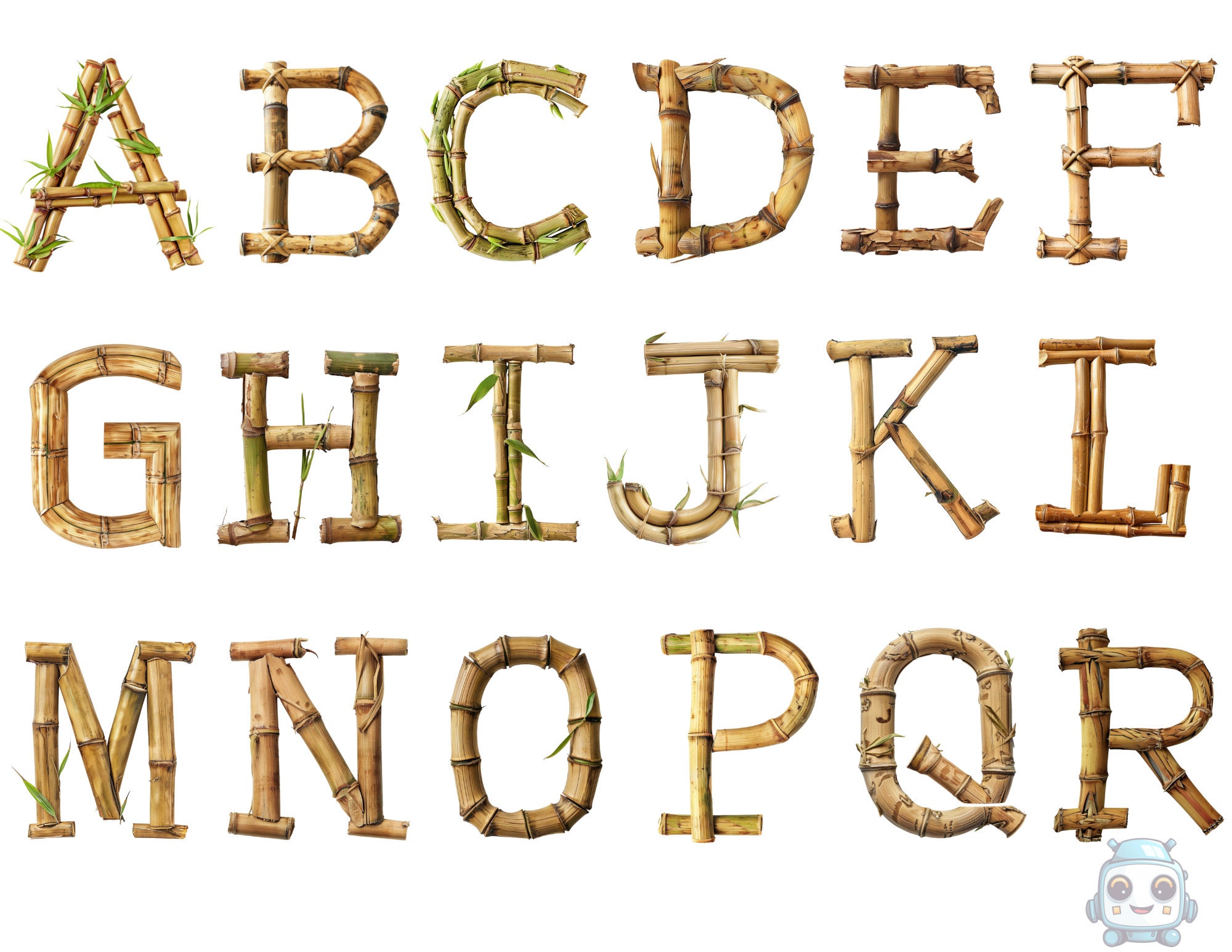 Bambus schriftart - Etsy.de