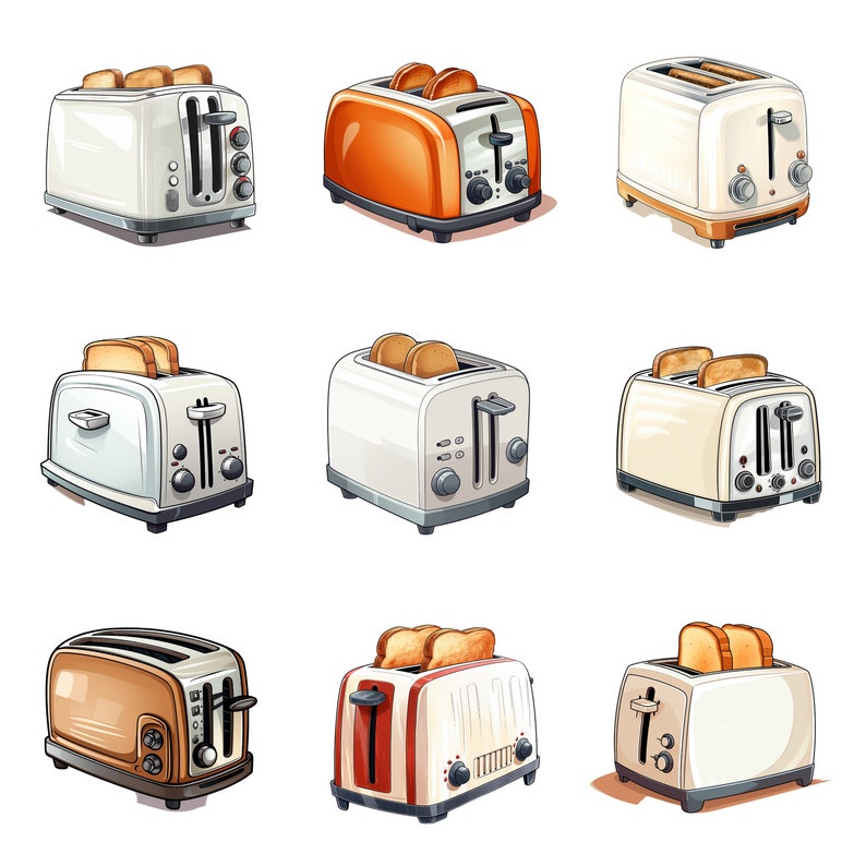 Toasters Clipart, PNG Digital Files on Transparent Background ...