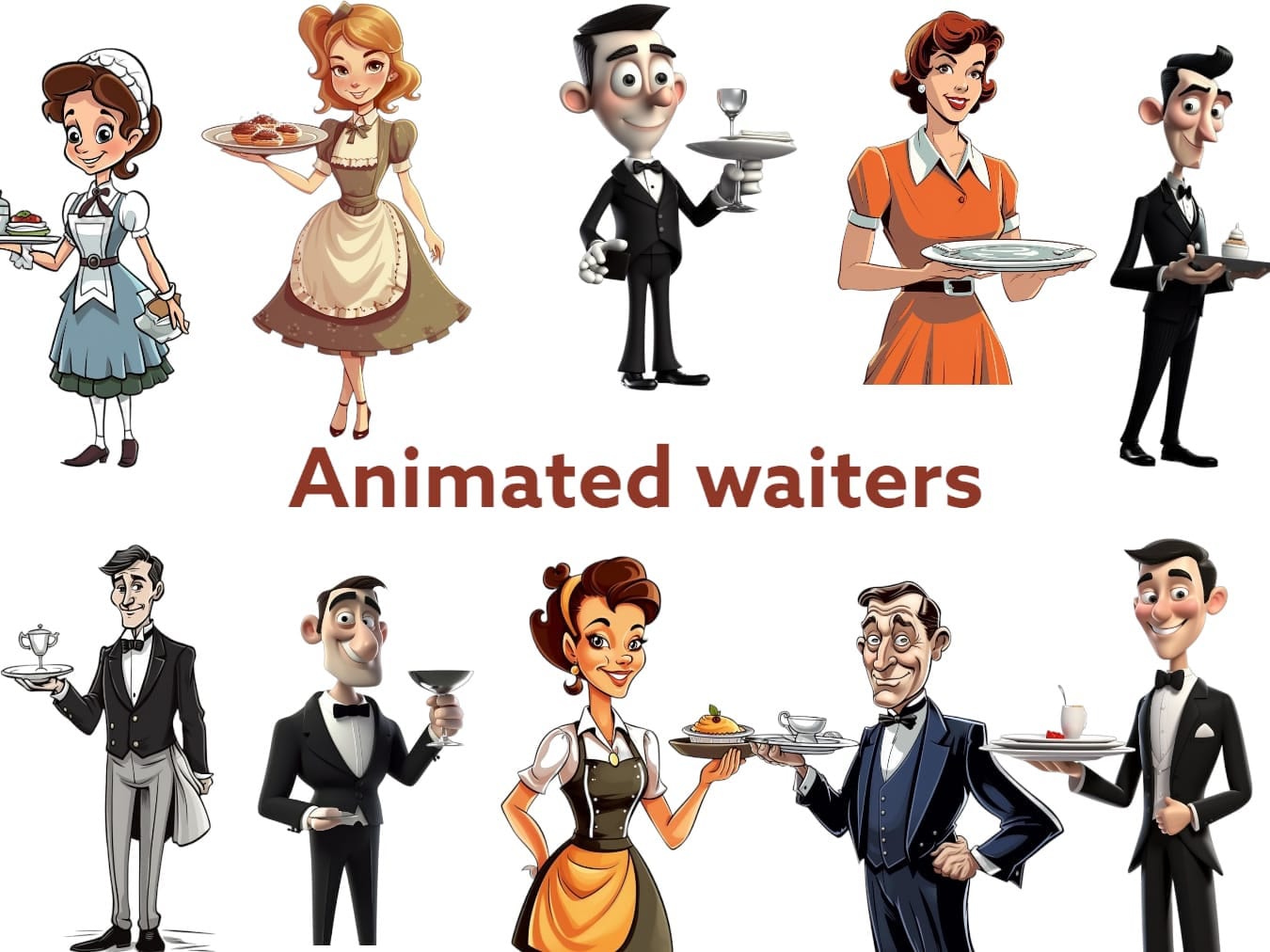 French Waiter Clipart