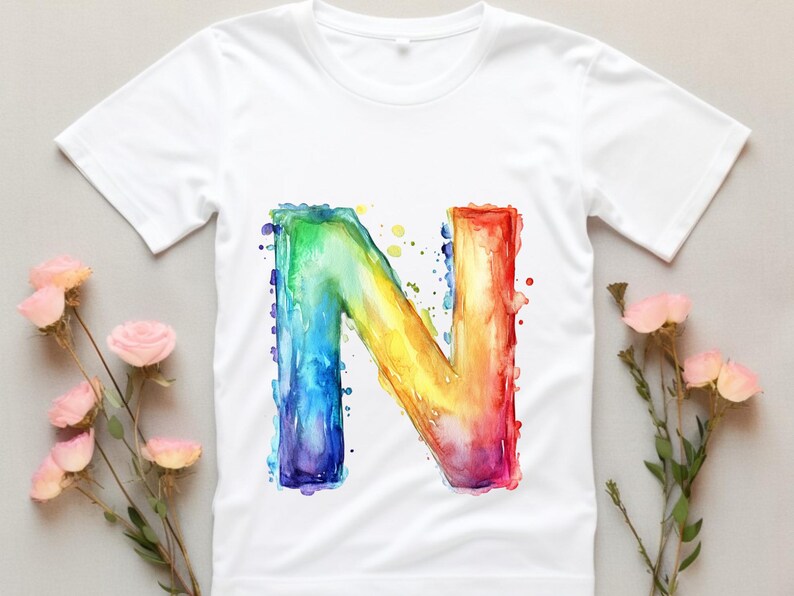 Watercolor Rainbow Alphabet Clipart - Colorful Letters Set , PNG ...