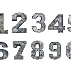 Aquarell Eisen Numbers Clipart, PNG Einzelbilder, kommerzielle Nutzung, transparenter Hintergrund, Sublimation, 12x12