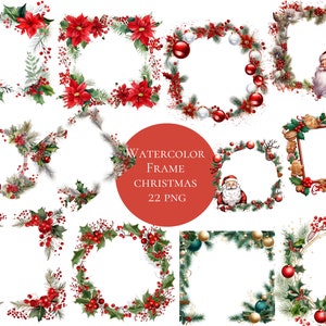 Aquarell Weihnachten Rahmen, Rahmen, Weihnachten, download für kommerzielle Nutzung, hohe Auflösung, 12x12, sofort download
