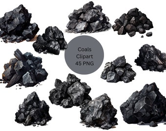 Coals Clipart, PNG digital files on transparent background, sublimation, commercial use