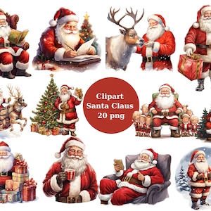 Clipart Père Noël, Noël, télécharger pour un usage commercial, Haute résolution, 12x12, téléchargement instantané