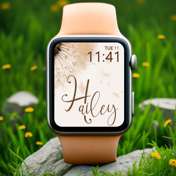 Personalized Apple Watch Wallpaper,Apple Watch Wallpaper,Dandelion Apple Watch Background,Custom Apple Watch Wallpaper,Dandelion Blowing