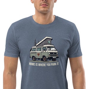 Vanlife Unisex T25 Westfalia Pop-Up Roof Campervan T-Shirt | Home is where you park it Organic Cotton  | Eco-Friendly |