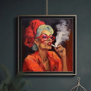 Drag Queen Wall Art | Drag Queen Poster | Drag Art | Drag Portrait Glamorous Couture | OIL Painting Print | GAY gifts | LGBT Art | Boujee