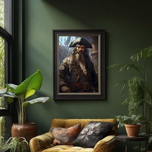 Black Beard Pirate portrait | Pirate painting | Oil Painting | Black Beard | Edward Teach | Pirates of the Carabbean