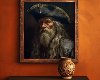 Benjamin Hornigold Pirate Portrait: Golden Age Oil Painting Print