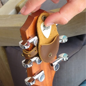Guitar Pick Case - Easy Access to 8+ Guitar Picks - Guitar Gifts, Music Gifts, Guitar Accessory, Leather