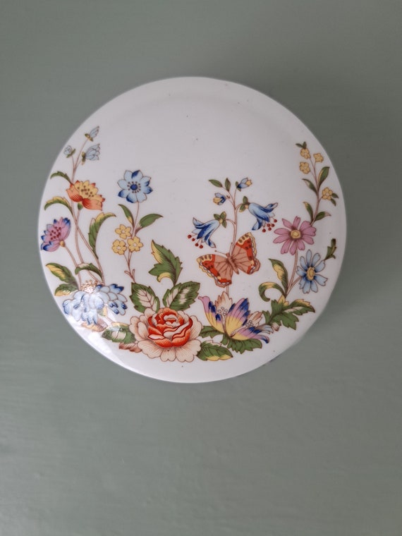 vintage aynsley cottage garden trinket dish with … - image 1