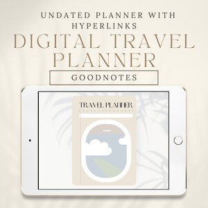 Undated hyperlink digital travel journal PDF Trip Planner, Vacation Diary, Itinerary, Budget Template for iPad & GoodNotes