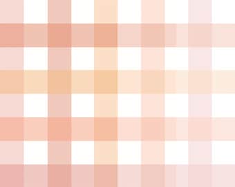 Simple overlapping pink, peach and blush tartan seamless pattern. Classic plaid, light and pastel feminine, digital download .