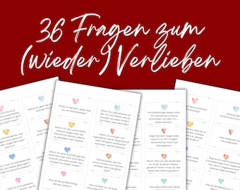 Valentine's Day gift, 36 questions to fall in love, game for couples, anniversary gift wedding, activities for couples, questions for couples
