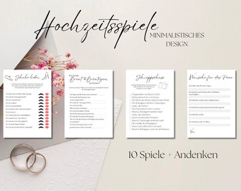 Jeux de mariage, ensemble de 10 jeux de mariage, divertissement invité, activités de mariage, design minimaliste, téléchargement immédiat