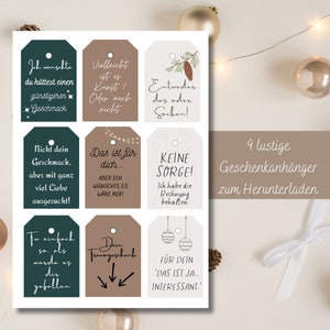 Funny gift tags for Christmas Santa Claus, 9 funny gift tags to print out, wrap Christmas presents