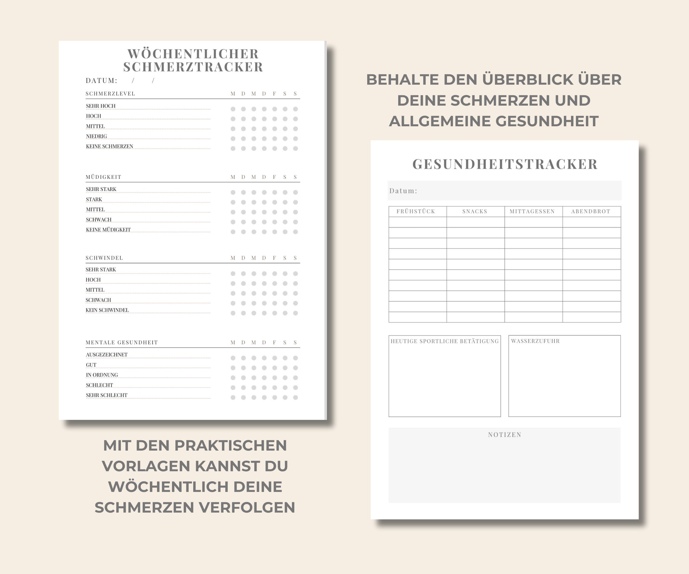 Schmerztagebuch Vorlage zum Ausdrucken, Schmerzprotokoll herunterladen ...