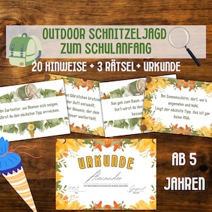 Back to school scavenger hunt to print, treasure hunt for school enrollment with 20 clues, games for the start of school, school introduction gift