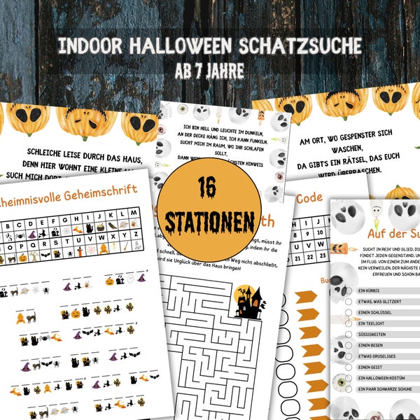 Halloween-speurtocht voor kinderen, Halloween-speurtocht-sjabloon om af te drukken, enge puzzels voor kinderen vanaf 7 jaar, Halloween-taken