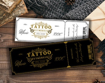 Bon cadeau tatouage, tattoo  Carte cadeau à gratter