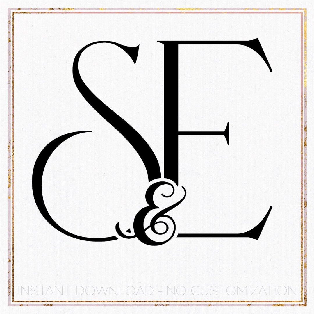 SE Initial Wedding Monogram, Minimalist Logo Design (digital Download ...