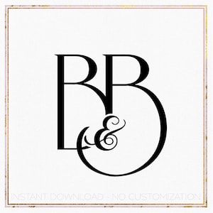 Minimalistisch bruiloftsmonogramlogo, eerste BB (digitale download)