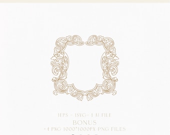Vintage Hochzeits-Wappen Logo-Design, Monogramm SVG (Digitaler Download)