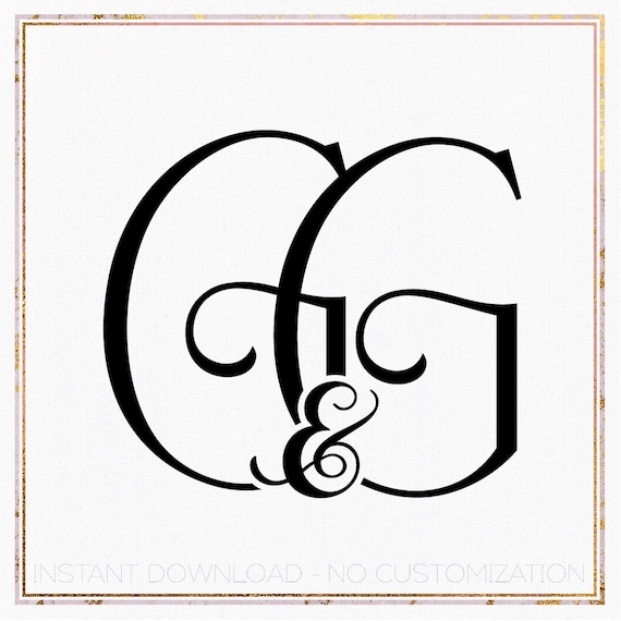 Minimalist Wedding Monogram for Frosted Wedding Sign and Custom