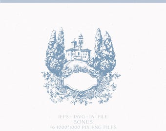 Monogramme d'écusson de mariage vintage, création de logo sur mesure (téléchargement numérique)