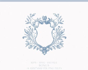 Vintage Wedding Crest, Elegant Monogram, Logo Design (digital Download ...