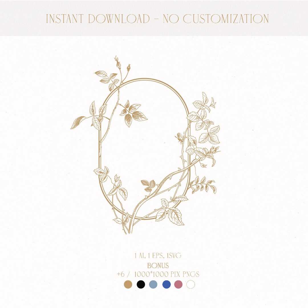 Wedding Monogram Digital Download, Wedding Crest With Roses, Rose ...