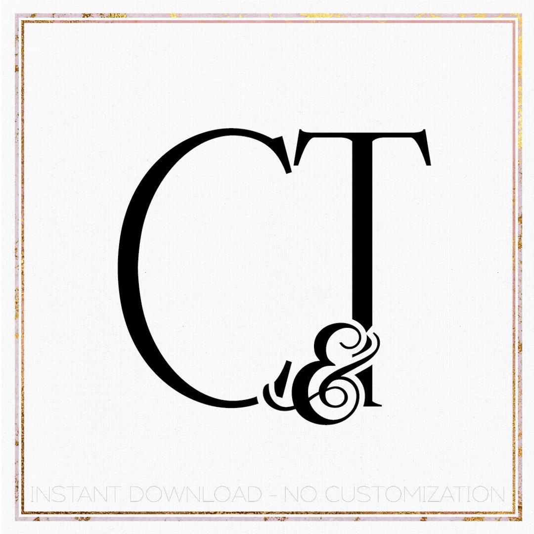 Minimalist Wedding Monogram, Initial Logo Design CT TC (digital ...