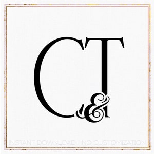May include: Black and white monogram design featuring the letters C and T with an ampersand symbol between them. The letters are stylized with a decorative flourish.